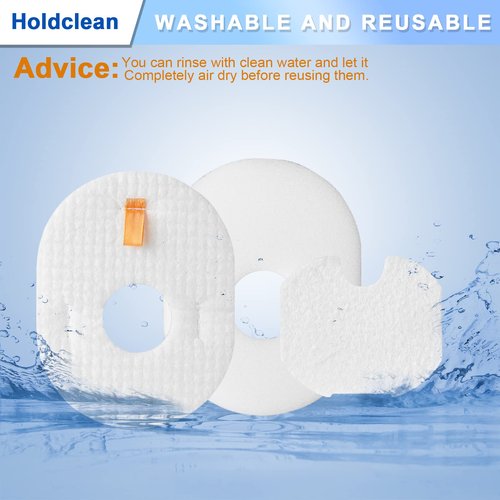 Holdclean Vacuum Filters Replacement for Shark Rocket, HV300, HV300W, HV301, HV302, HV303, HV305, HV308, HV310, UV450, 3 Foam + 3 Felt Filters and 3 Post-Filters, Replaces Part XFFV300