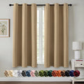 MIULEE Blackout Curtains - Taupe Brown Thermal Insulated Drapes | 54-Inch Long, 2 Panels, Noise Reduction