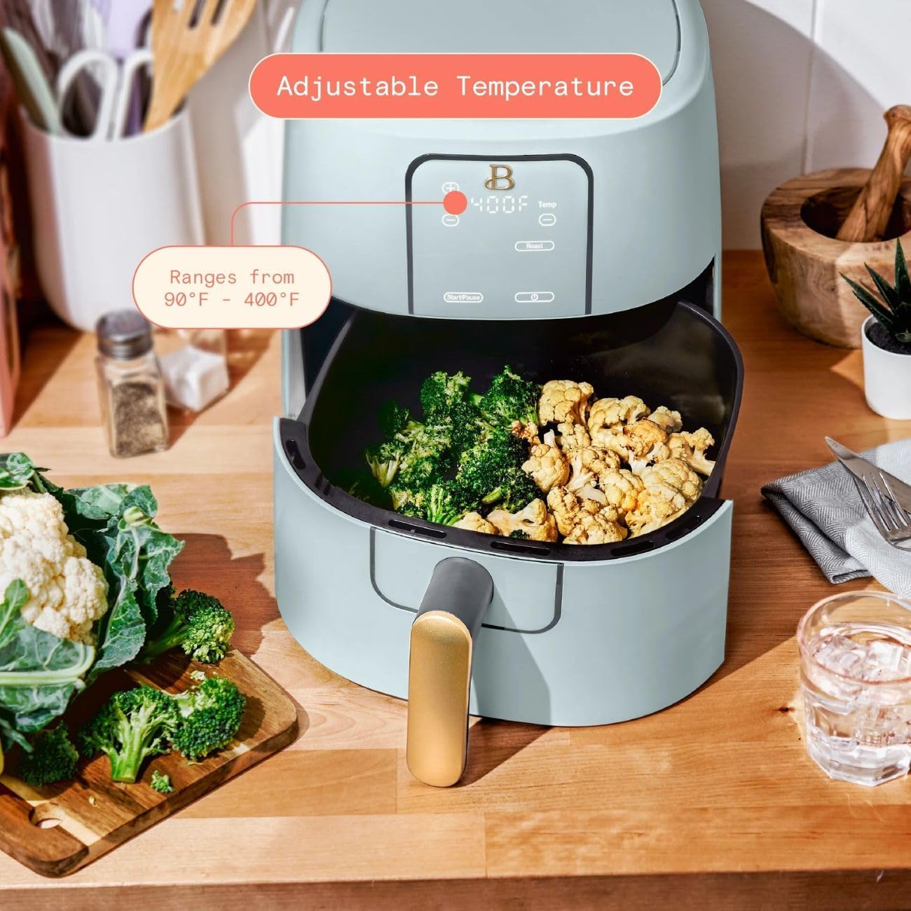 TurboCrisp 6-Quart Digital Air Fryer | 4 Cooking Presets, Non-Stick & Dishwasher Safe, 1750 Watt