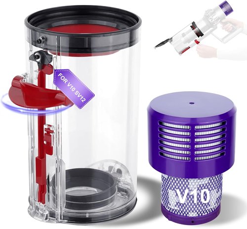 Dyson Large Bin Replacement & Filter - Compatible with V10 SV12 Animal/Absolute Models | No. 969509-01 & 969082-01