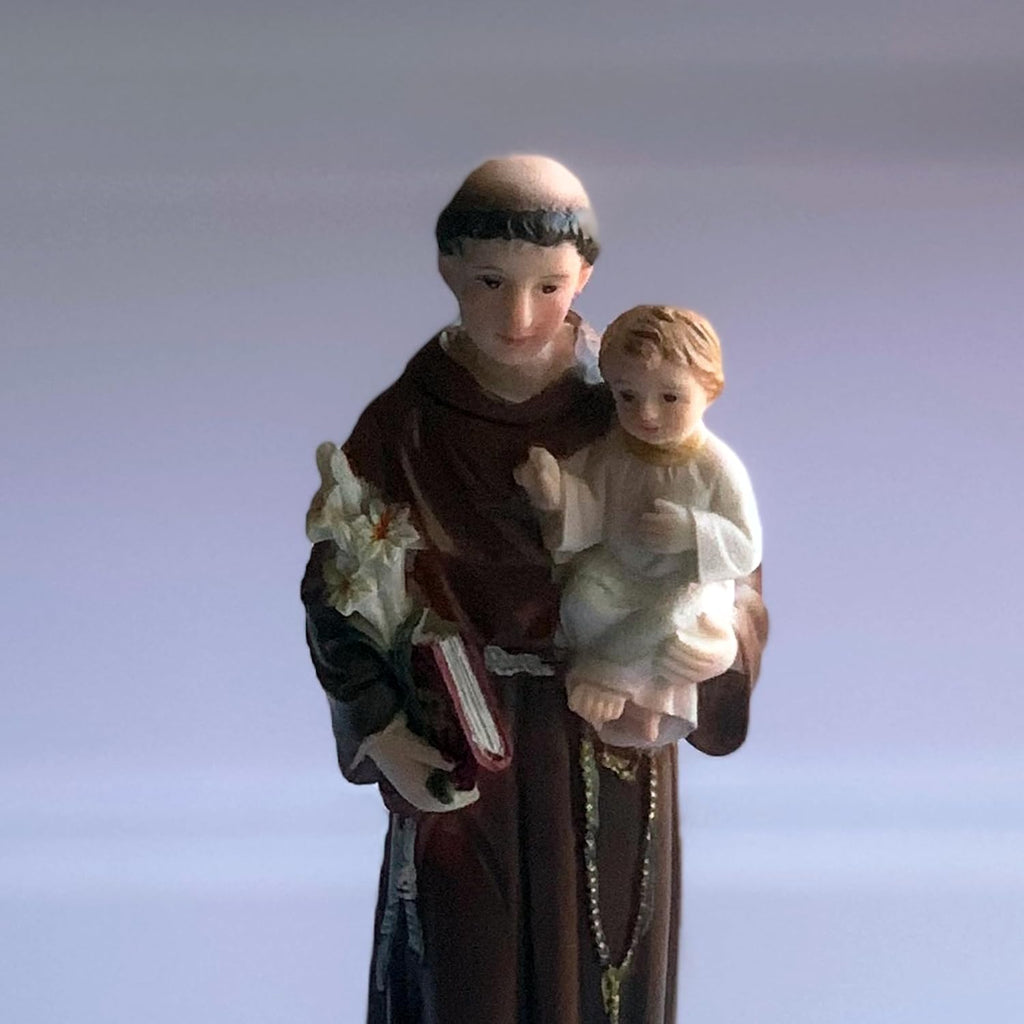 Saint Anthony of Padua Resin Statue - 8-Inch Catholic Figurine | Perfect for Home Decor