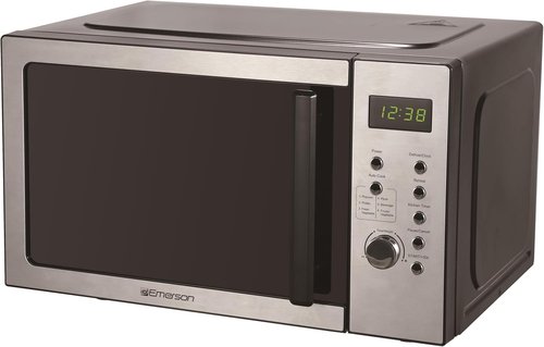 Emerson MW9005SS Microwave Oven - Compact 0.9 Cu. Ft. Design with LED Display & Child Safety Lock
