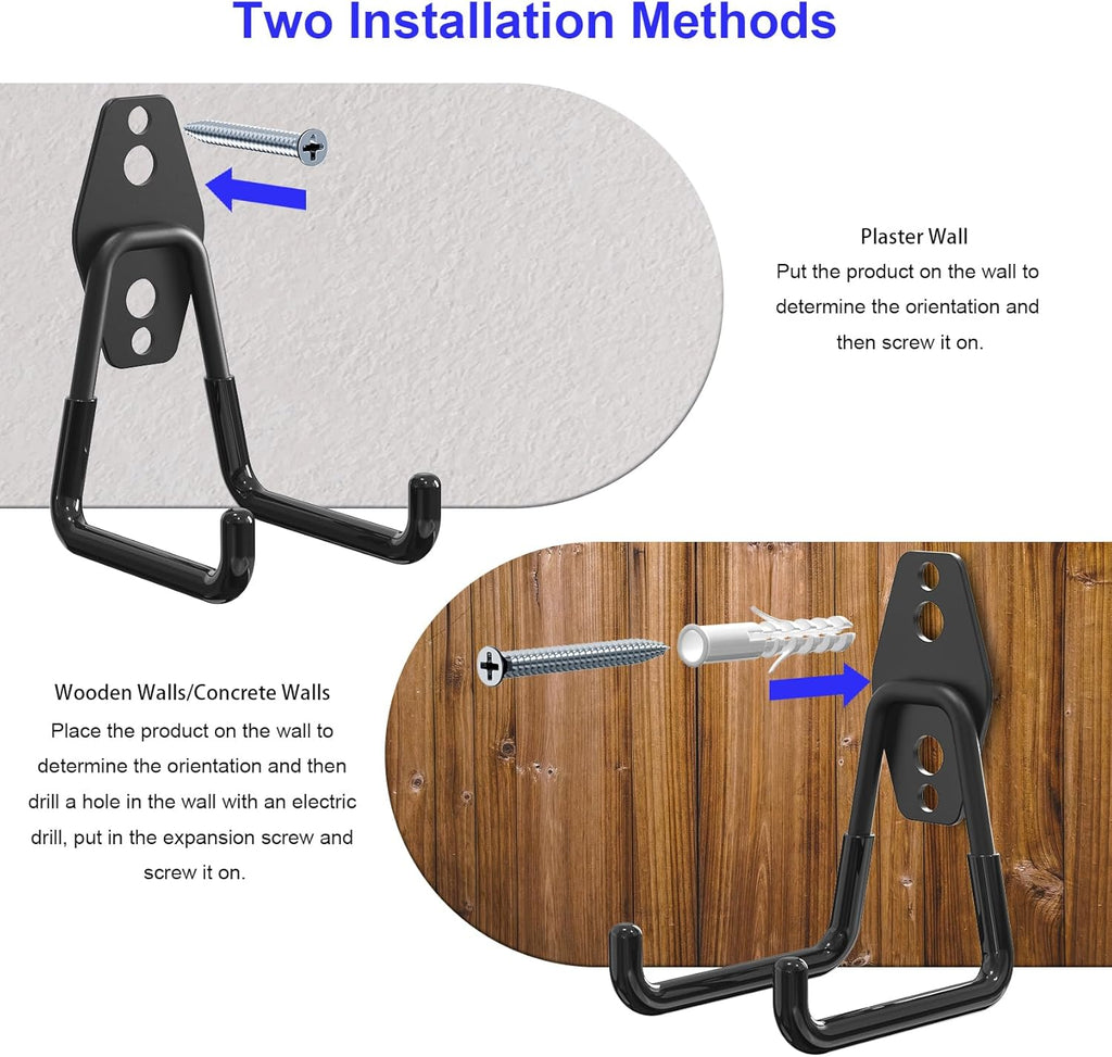 Skiennix Heavy Duty Magnetic Utility Hooks - Anti-Slip Coating for Garage & Garden Tools | 3PCS, 2.59'' Black