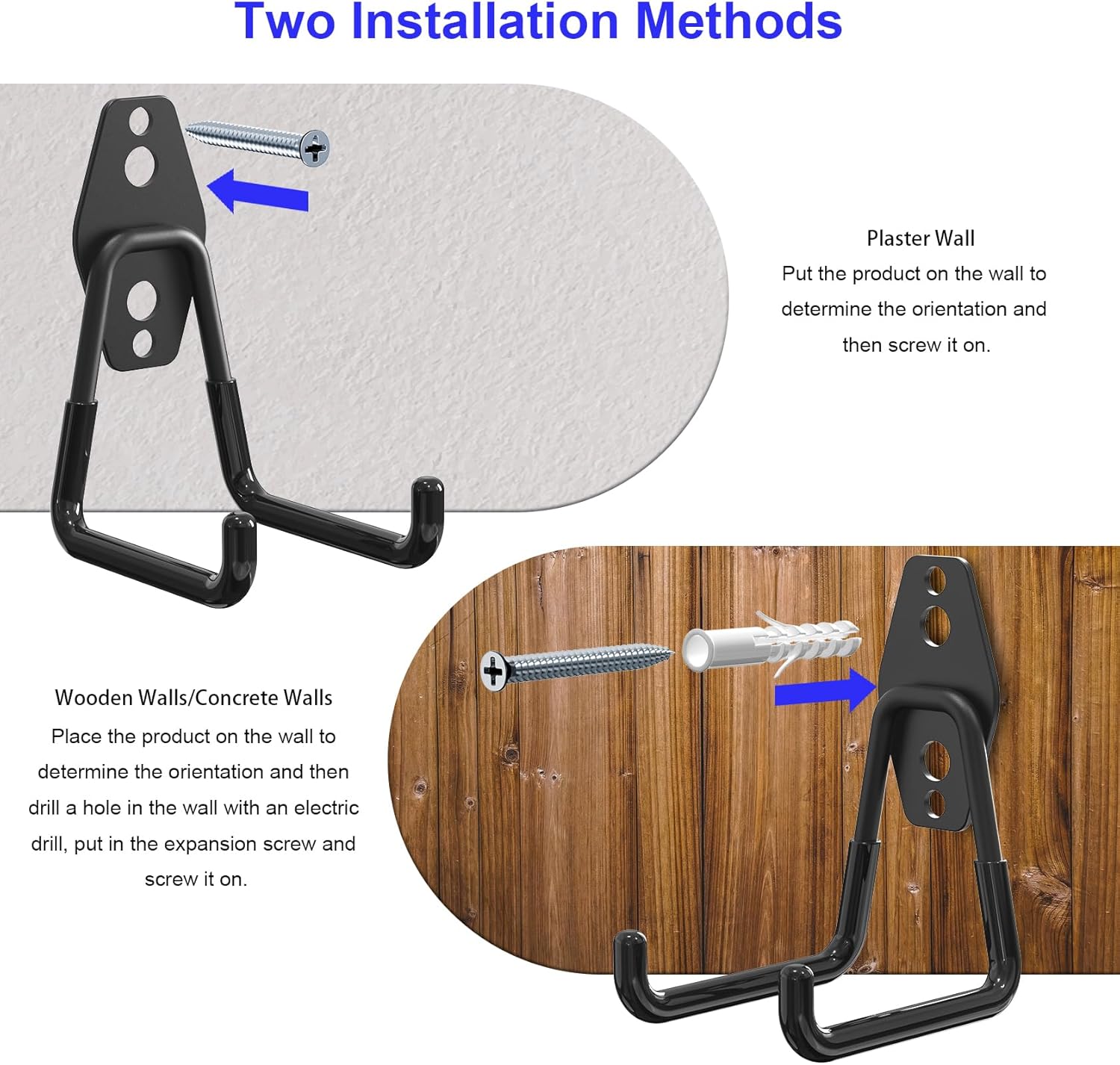Skiennix Heavy Duty Magnetic Utility Hooks - Anti-Slip Coating for Garage & Garden Tools | 3PCS, 2.59'' Black