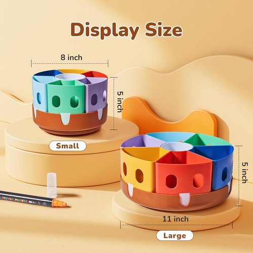 GAMENOTE Rotating Art Supplies Organizer - Lazy Susan for Kids' Desk & Classroom Storage | Large Size