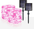 Suddus Pink Solar String Lights - 200 LED Fairy Lights, 66ft, 8 Modes for Outdoor Decor | Perfect for Halloween, Patio, and Yard