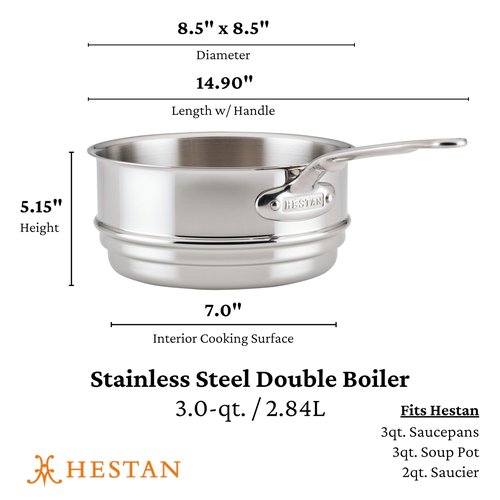Hestan Provisions - Stainless Steel Double Boiler Insert, 3 Quart