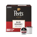 Peet's Coffee Dark Roast K-Cup Pods - 100% Arabica Major Dickason's Blend, 88 Count (4 Boxes)