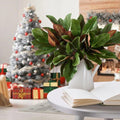 OBDXZHC 4 Pcs Magnolia Artificial Leaves Branches 22 Inch 3D Real Touch Faux Magnolia Stems Fake Magnolia Twigs for Indoor Outdoor Vase Filling Home Wedding Floral Arrangement Decoration