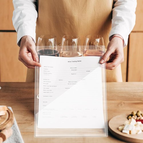 50 Pcs 8.5" x 14" Menu Cover Double-Sided Clear Vinyl Menu Holder Rigid Print Protectors Heavy Duty Paper Sleeves Hard Plastic Poster Protector Sleeve for Page Sheet (8.5" x 14")