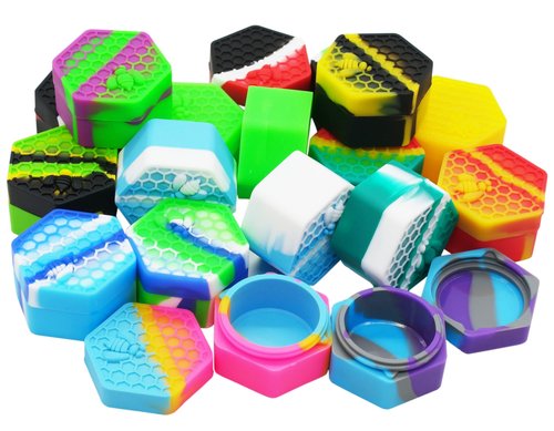 Vegcorn 26ml Hexagon Silicone Wax Concentrate Containers Non-stick Jars (100)