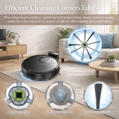 14Pack YUJINRU Replacement Parts Accessories Kit Compatible with UMMUND T7S Robot Vacuum.4 Mop Pads, 4 Filters, 6 Side Brushe