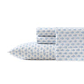 Laura Ashley - Queen Sheet Set, Crisp & Cool Sheets w/a Naturally Smooth Cotton Percale Feel, Deep Pocket, Bed Sheets with Matching Pillowcases & Fitted Sheet (Francesca Blue)