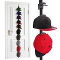 KINEMORA Over-The-Door Cap Organizer, Two-Way Hanging Display Hooks for Baseball Caps, Adjustable No-Glue, No-Drill Space-Saving Hat Rack, Fits Bedroom, Closet, and Entryway Doors, 1 Pack - 10 Hooks