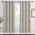 NICETOWN Natural Room Darkening Curtains - 78" Long | Total Privacy Drape Panels for Boho Farmhouse Decor (Set of 2, 55" Wide)