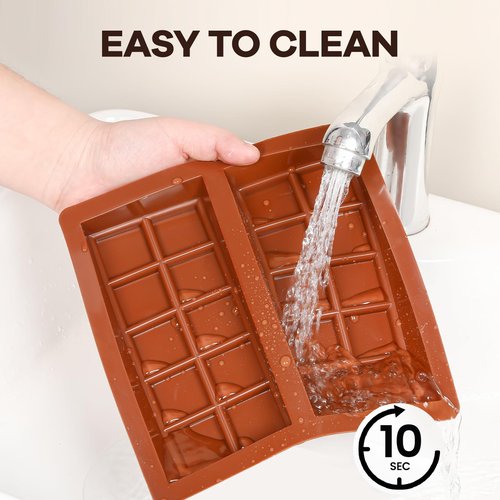Fimary Dubai Chocolate Molds 1 Inch Deep, Silicone Chocolate Bar Mold – Non-Stick, Flexible, Large and Thick Homemade Chocolates, Candies, and Desserts - Set of 1
