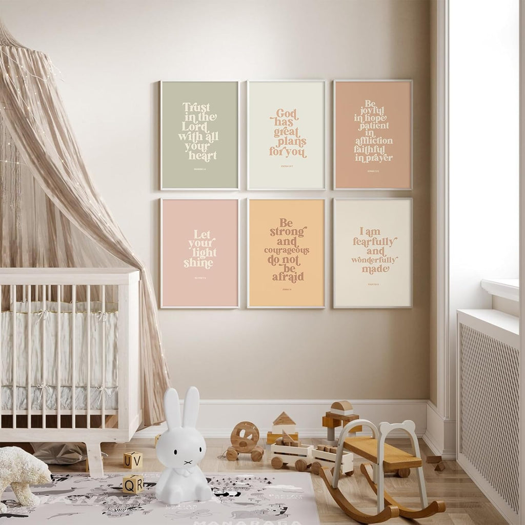 Regine Switzerland Bible Verse Wall Art - Inspirational Christian Canvas Prints | 8x10 Inch Unframed Set of 6