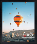 JCJMY 4x5 Black Picture Frame - Versatile Wall or Tabletop Display with Shatter-Resistant Plexiglass