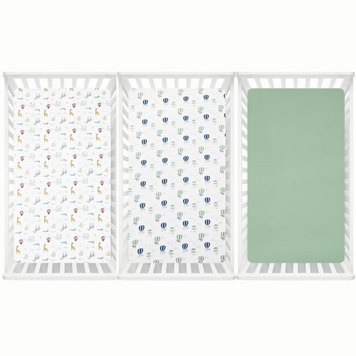 david's kids 3 Pack Fitted Crib Sheets, Ultra Soft Breathable Comfortable Baby Sheet Set for Boys Girls Neutral, 28x52 Inch Fits Standard Crib and Toddler Mattresses, Animals