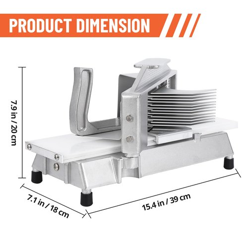 Commercial Tomato Slicer, 3/8" Heavy Duty Tomato Slicer Tomato Cutter With Built-In Cutting Board for Home or Restaurant Use