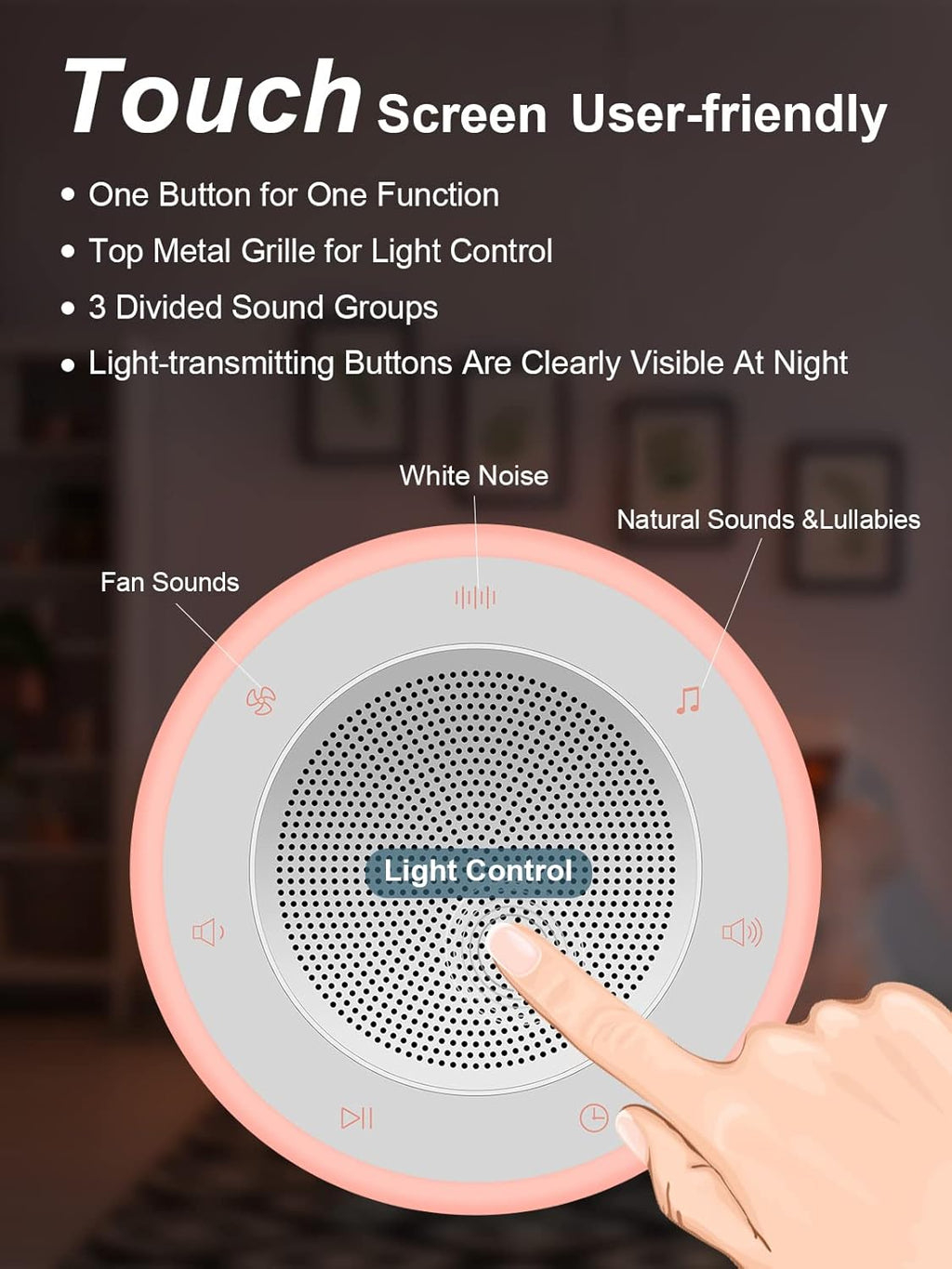 Sound Machine - White Noise Machine for Babies | 32 High Fidelity Sounds & Night Light Feature