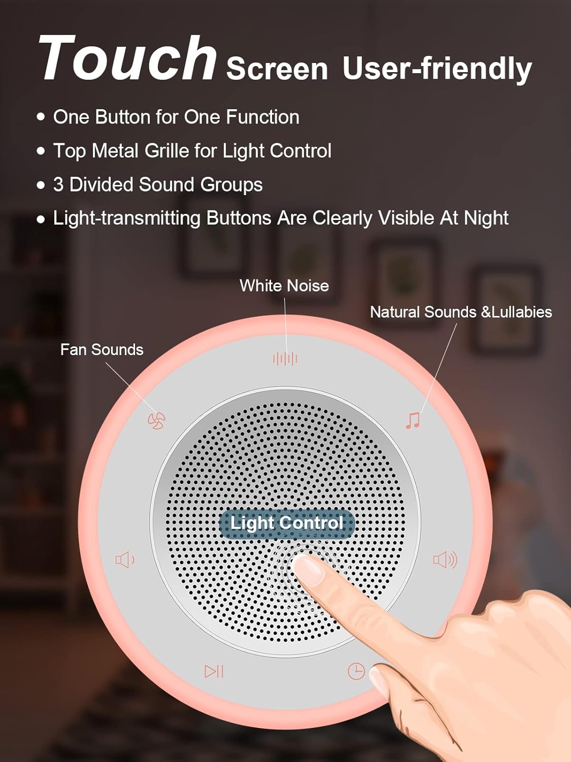 Sound Machine - White Noise Machine for Babies | 32 High Fidelity Sounds & Night Light Feature
