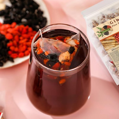 Ginseng Five Treasure Tea, Kidney Tea Formula Ginseng Six Treasure, Natural kidney Detox tea for Men&Women, Organic Chinese Herbal, 6 Precious Ingredients Formula (1 Bag 25 Pcs)