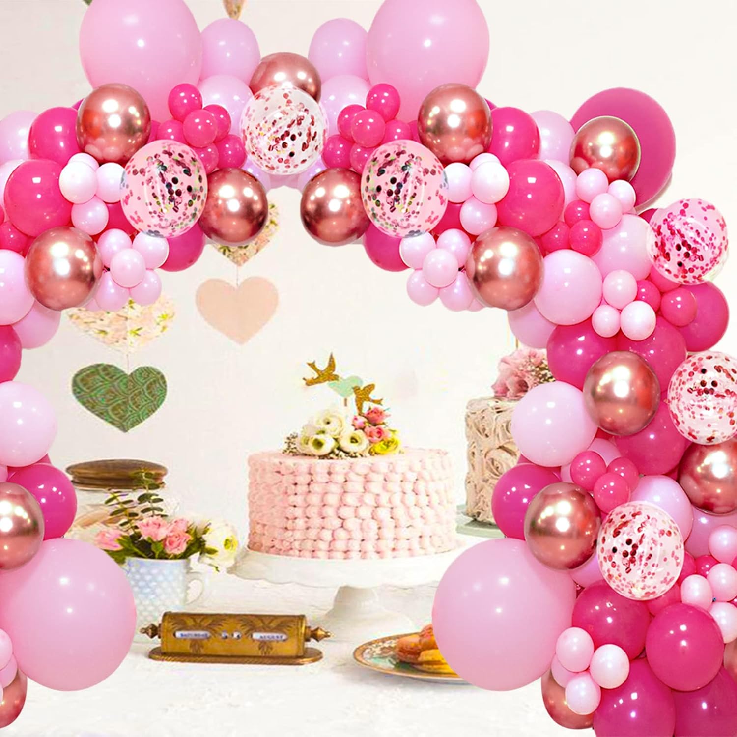 Pink White Balloons - 100pcs 12-Inch Hot Pink & Pastel Pink | Perfect for Mother's Day, Birthdays & Weddings