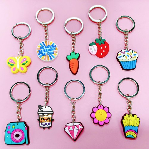 Papacharms Bulk Keychains 20pcs Random Different Keychain Lot Lovely Cool Key Chains for Student Prize Birthday Gift Party Favor