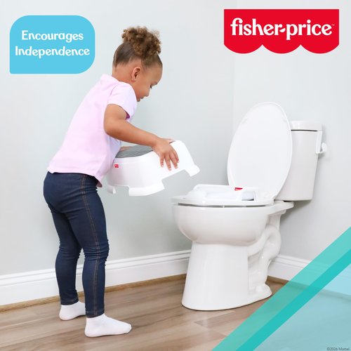 Fisher-Price™ Toddler Step Stool – Non-Slip Textured Top, Wide Stable Base, Lightweight Potty Training Boost for Kids, Bathroom & Sink Stool for Toddlers