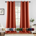 MIULEE Burnt Orange Blackout Curtains - Thermal Insulated Room Darkening Drapes | 96 Inches Long, 2 Panels