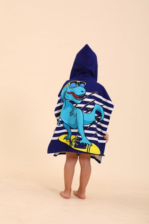 TEHALK Dinosaur Hooded Towels for Kids/Toddler/Boys/Girls, Poncho Beach Towels for Pool/Swimming, Towel Robes/Wearable Towel for Kids 2-10