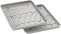 Wildone Baking Sheet Set - Commercial Quality Nonstick Cookie Pans with Cooling Racks | Half Sheet Size, Heavy Duty