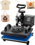 VEVOR Heat Press Machine - 12x10in Clamshell Sublimation Printer with Fast Heat-Up & Digital Control | Ideal for T-Shirts, Bags, and More