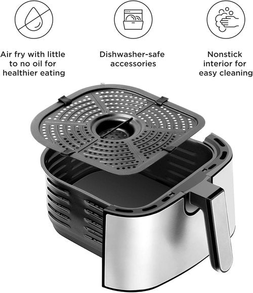 CHEFMAN Air Fryer - 4.5 Qt Healthy Cooking with Dual Control Temperature & Nonstick Basket | Dishwasher Safe