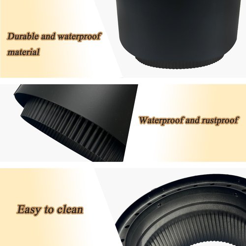 Double Wall Stove Top Connecting Adapter Compatible with DVL 6/DVL-AD Stove Collar,Black Heavy-Duty Stainless Steel