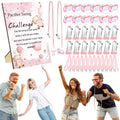 Geelin 12 Sets Swing Pacifier Baby Shower Games Funny Gender Reveal Games, Include 1 Wooden Sign and 12 Plastic Pacifiers for Bridal Baby Shower Gender Reveal Party Women Men(Bear,Pink)