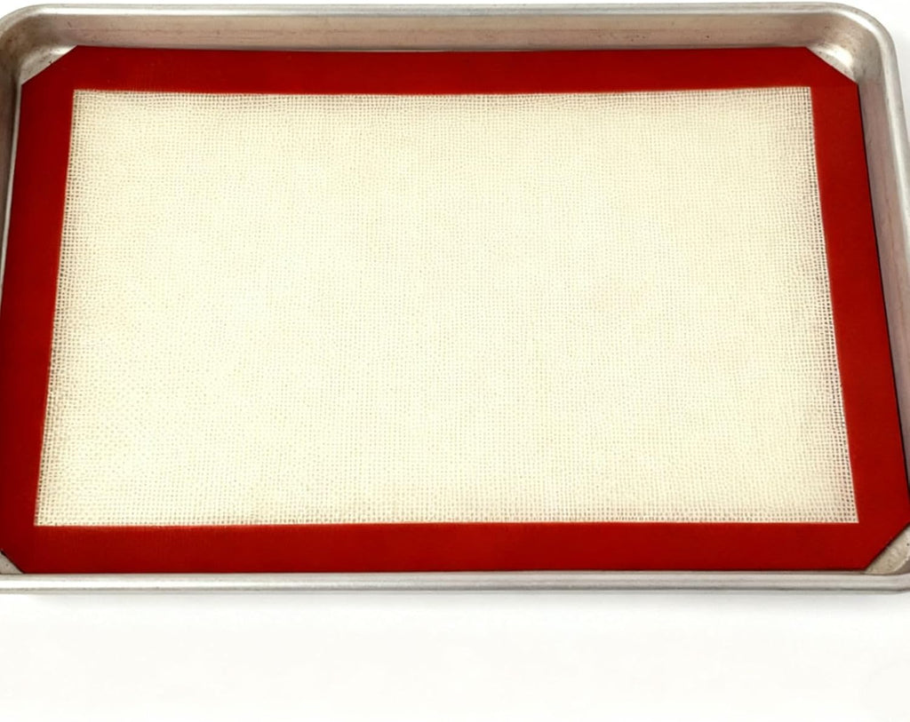 Silicone Baking Mat - 2 Pack Non-Stick Reusable Baking Mats for Oven | 16.5 x 11.6 Inches, Red