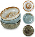 Clothmile Vintage Ceramic Sauce Dishes - 3 Inch Handmade Kiln Glazed Asian Bowls for Sushi & Snacks