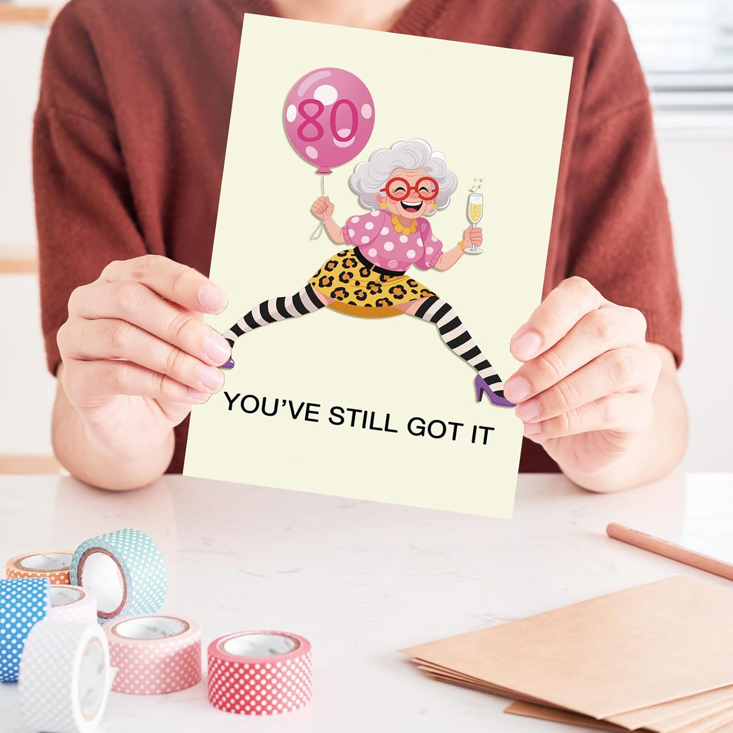 OJsensai 80th Birthday Card & Gifts for Women - Celebrate Her Special Day with Joyful Decorations