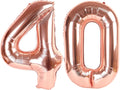 Numbers 40 Balloons - 40 Inch Rose Gold Foil Decorations for 40th Birthday Parties | Perfect for Engagements