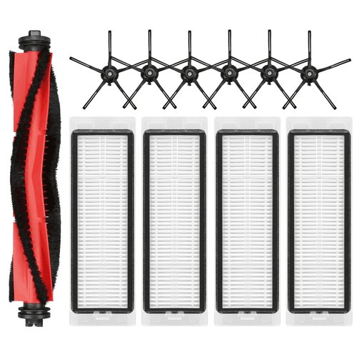 Q5 Replacement Accessories Kit Compatible with Roborock Q5 / Q5+ Plus Robot Vacuum, Floating Rubber Main Roller Brush, HEPA Washable Filter, Side Brush. Reusable Robotic Vacuum Cleaner Spare Parts.
