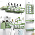 NESOMI Shower Caddy - Rustproof Stainless Steel Organizer with Soap Dish & Hooks | 7-Pack, No-Drill Storage