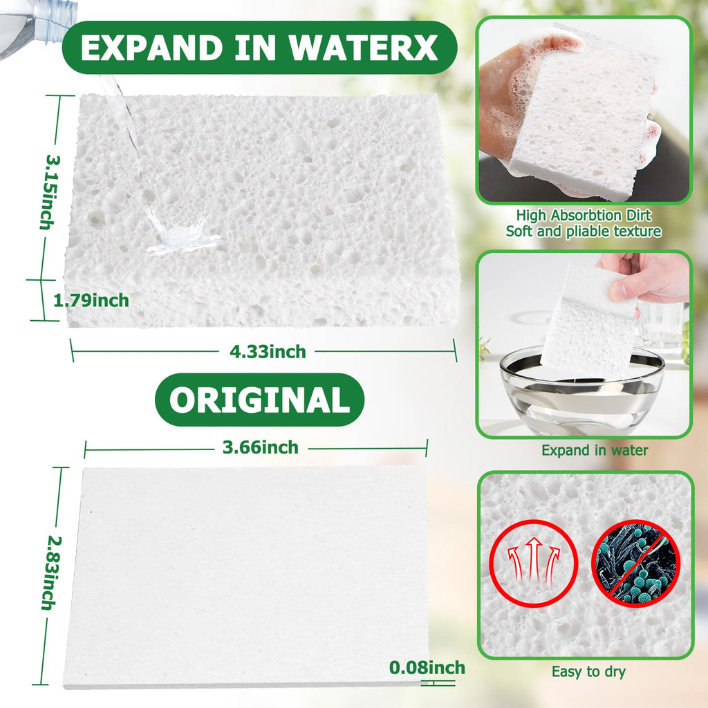 Vilphel 12 Pack Dishwashing Sponges Natural Cellulose Sponges Plant Based Resilient and Reusable Soft Dish Sponges for Washing Dishes DIY Craft Sponge for Fun