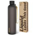 Opard Slim Water Bottle 32oz, Dishwasher Safe Plastic Water Bottle BPA-Free, Leakproof Screw Top, Charcoal Black, Reusable for Travel School Sport Gym Hiking