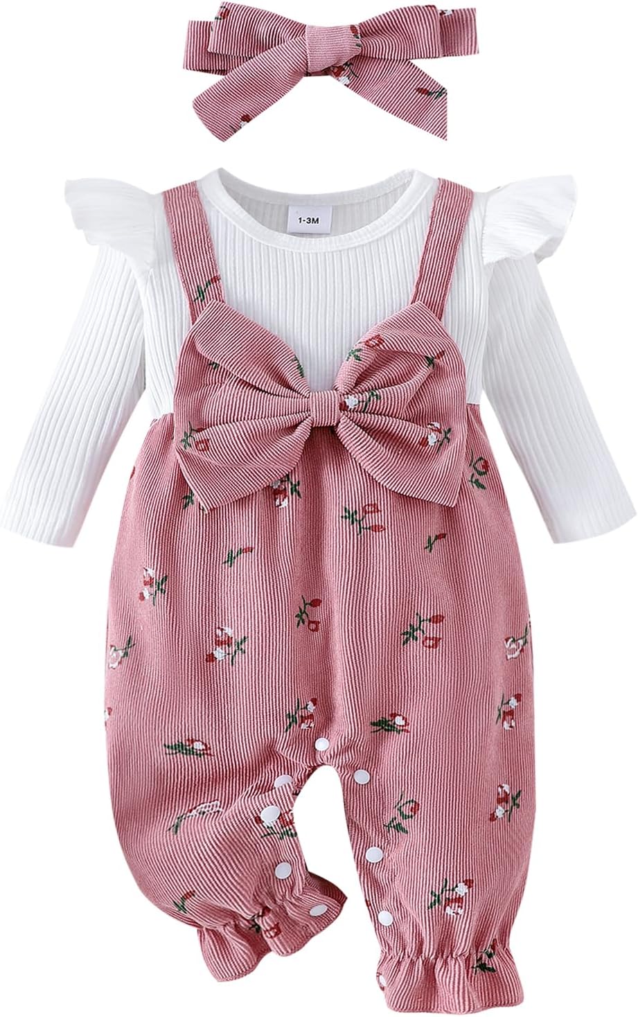 YINGISFITM Newborn Baby Girl Long Sleeve Romper - Cozy One-Piece Jumpsuit for Fall/Winter | 0-18 Months
