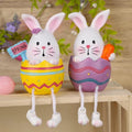 Lulu Home Easter Bunny Figurines - 2 Pack Resin Shelf Sitters with Dangling Legs | Modern Tabletop Decor