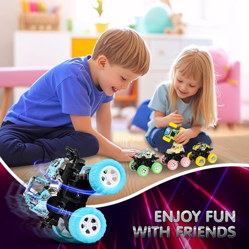 24 Pack Valentines Day Cards with Monster Truck Toy for Kids School, Valentines Day Gifts for Kids, Valentine Greeting Cards Exchange for School Classroom, Party Favors Prizes for Boys Girls