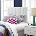 Modway Keira Channel Tufted Faux Leather Upholstered Twin Headboard in White