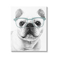 Stupell Industries Cute Monochrome French Bulldog Wearing Glasses Illustration, Design by Annalisa Latella